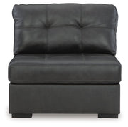 Ashley Furniture Brindley sectional sofa with plush cushions and fabric upholstery, shown from a head-on view.