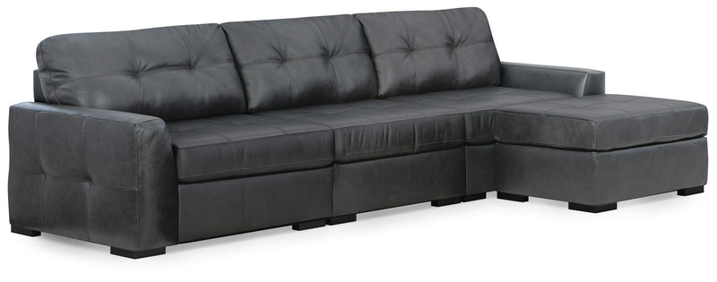 Ashley Furniture Brindley Pier living room set with a sofa and loveseat, featuring neutral upholstery and wooden legs.