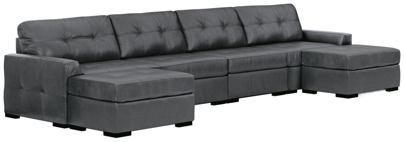 Ashley Furniture Brindley Pier living room set with sofa and loveseat in neutral fabric, shown in a stylish modern living space.