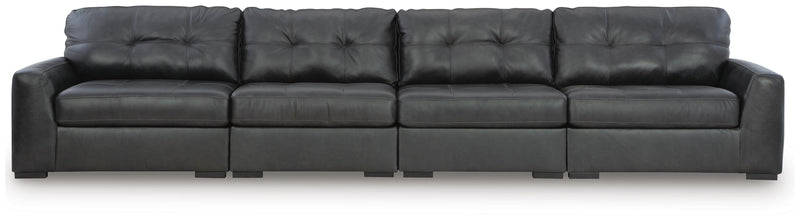Ashley Furniture Brindley sectional sofa with beige upholstery, featuring plush cushions and a modern design.