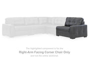 Ashley Furniture Brindley sectional sofa with beige fabric and plush cushions, shown from a side angle.