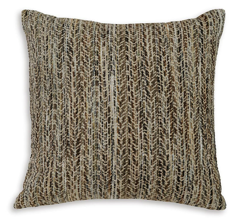 Set of four Ashley Furniture Jayner pillows with soft fabric covers and decorative stitching, perfect for sofa or bed decor.