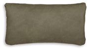 Set of four Ashley Furniture Danvale pillows with soft fabric covers, arranged on a bed for cozy bedroom decor.
