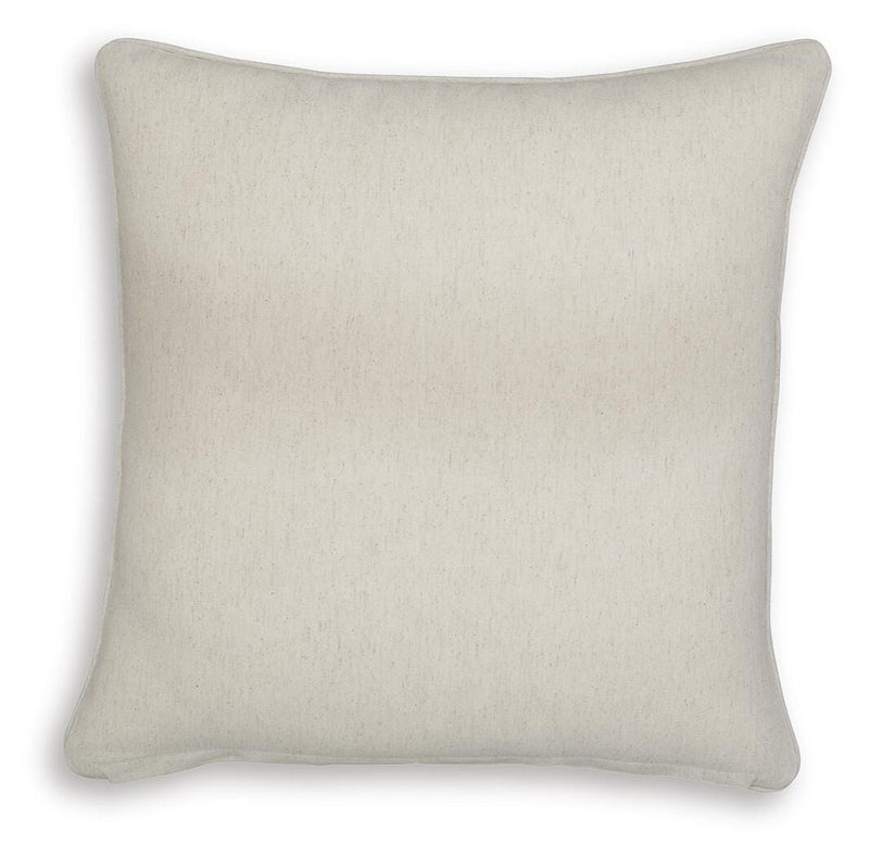 Set of four Ashley Furniture Viveka pillows with patterned fabric, square shape, and decorative design for home decor.