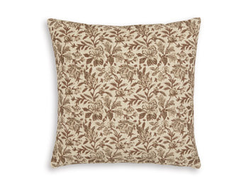 Set of four Ashley Furniture Altmontner pillows with patterned and solid fabric covers, suitable for home decor and comfort.