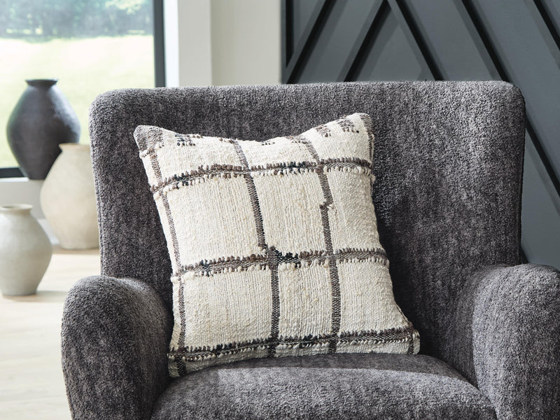Set of four Ashley Furniture Wimings pillows featuring stylish fabric covers, perfect for home decor and comfortable seating.