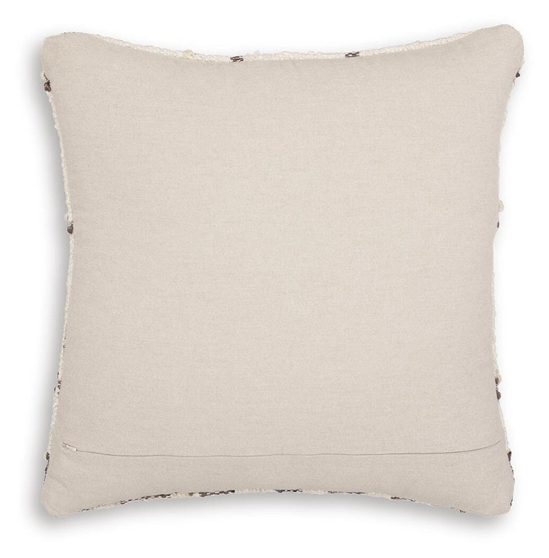 Set of four Ashley Furniture Wimings pillows with soft fabric covers and decorative stitching, ideal for living room or bedroom decor.
