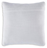 Set of four Ashley Furniture Jaycott Next-Gen Nuvella pillows with plush fabric and decorative stitching, shown from the back view.
