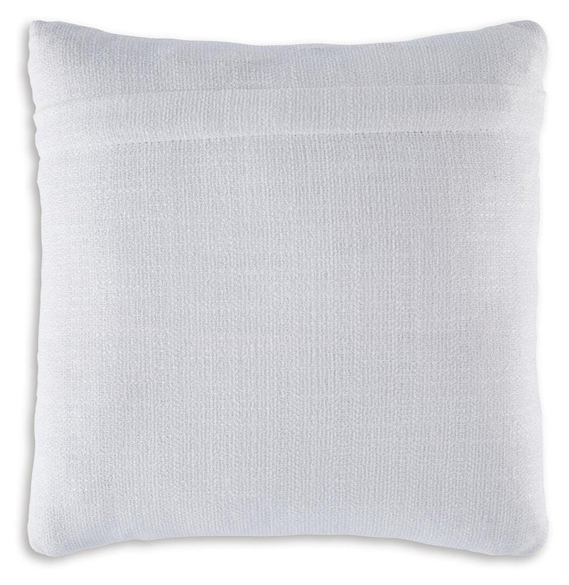Set of four Ashley Furniture Jaycott Next-Gen Nuvella pillows with plush fabric and decorative stitching, shown from the back view.