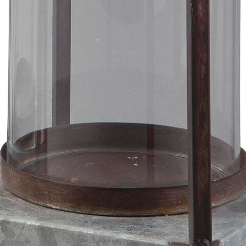 Set of two Ashley Furniture Diedrick Lantern candle holders with a rustic finish, perfect for decorative lighting.