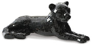 Ashley Furniture Drice Panther sculpture, detailed animal sculpture with sleek design, shown from the side view.