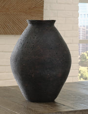 Ashley Furniture Hannela Vase, decorative ceramic vase with intricate design, displayed on a neutral surface.