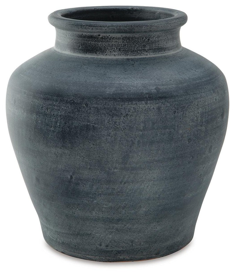 Ashley Furniture Meadie Vase with a sleek, modern design, featuring a smooth ceramic finish and neutral color.