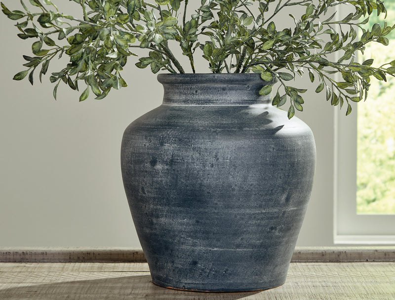 Ashley Furniture Meadie Vase, decorative ceramic vase with intricate design, perfect for enhancing home decor.