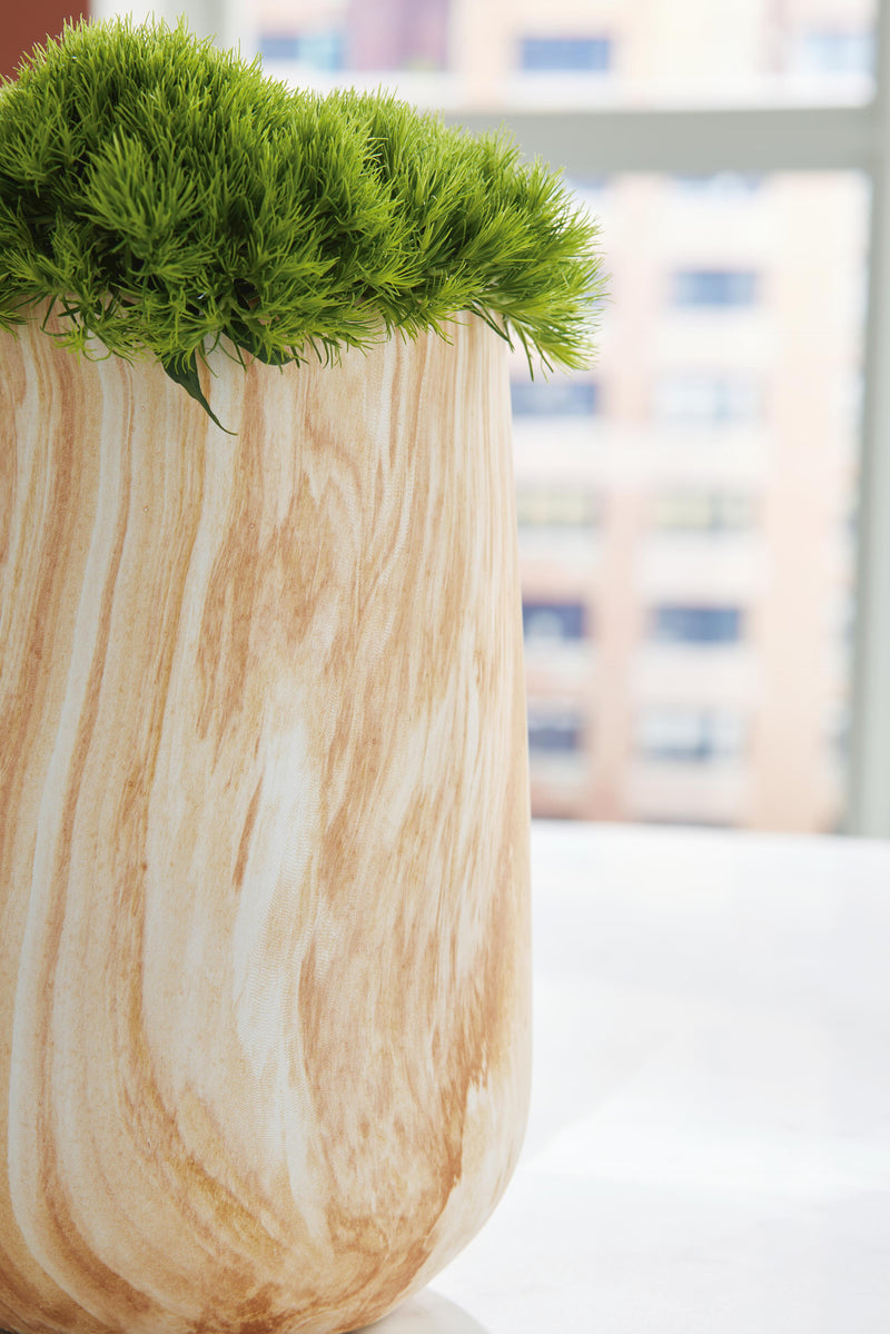 Ashley Furniture Cammen Vase, decorative ceramic vase with textured finish, shown in a close-up detail shot.