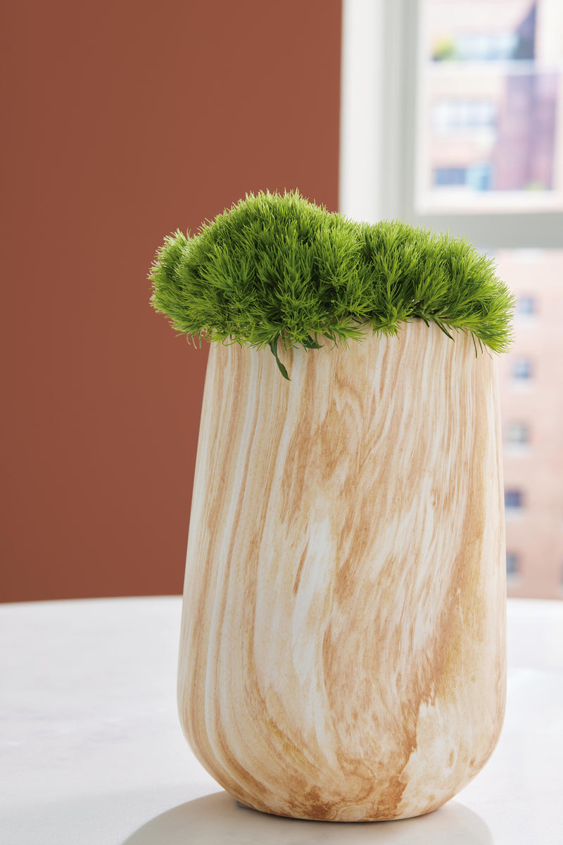 Ashley Furniture Cammen Vase, decorative ceramic vase with textured design, neutral tones, ideal for stylish home decor.