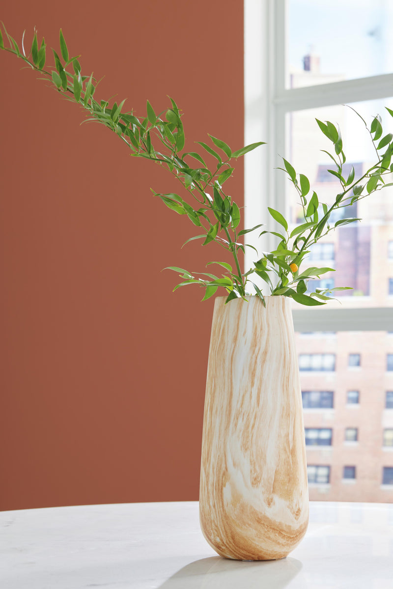 Ashley Furniture Cammen Vase, decorative ceramic vase with textured white finish, perfect for modern home decor.