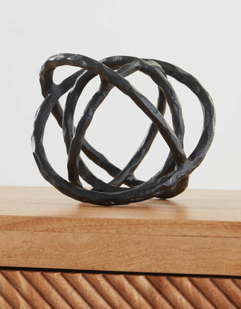 Pair of Ashley Furniture Barlee sculptures, modern decorative sculptures with abstract design, set of two on a neutral background.