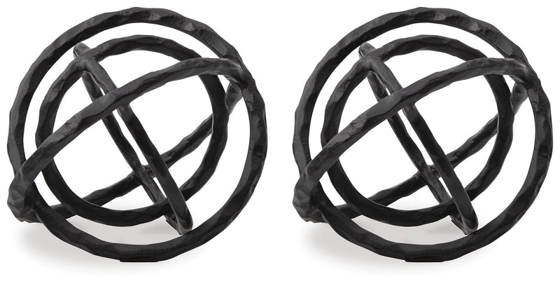 Set of two Ashley Furniture Barlee sculptures featuring modern abstract design in neutral tones, perfect for stylish home decor.