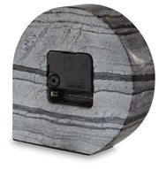 Set of two Ashley Furniture Janmour table clocks, decorative tabletop accessories with a modern design and dark finish.