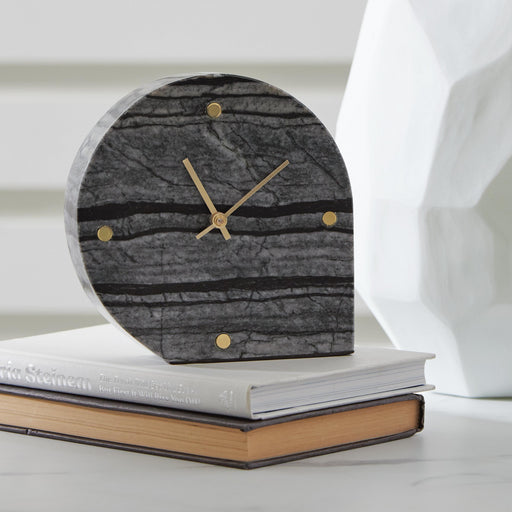 Set of two Ashley Furniture Janmour tabletop clocks, stylish table top accessories with modern design and easy-to-read dials.