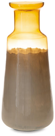 Ashley Furniture Wynburg vase, decorative ceramic vase with a textured finish, displayed on a wooden surface.
