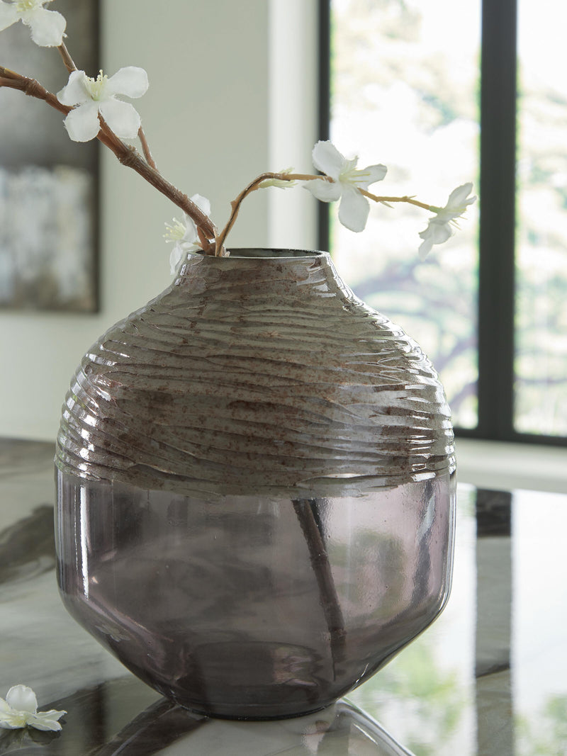 Ashley Furniture Harpwick Vase, decorative ceramic vase with intricate patterns, displayed against a neutral background.