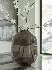 Ashley Furniture Harpwick Vase, decorative ceramic vase with a sleek design, featuring a smooth, curved shape and a neutral finish.