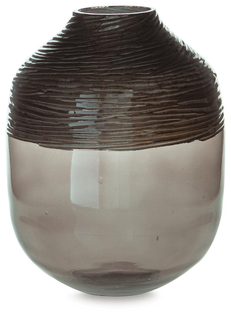 Harpwick vase by Ashley Furniture, decorative ceramic vase with a textured finish, displayed on a neutral background.