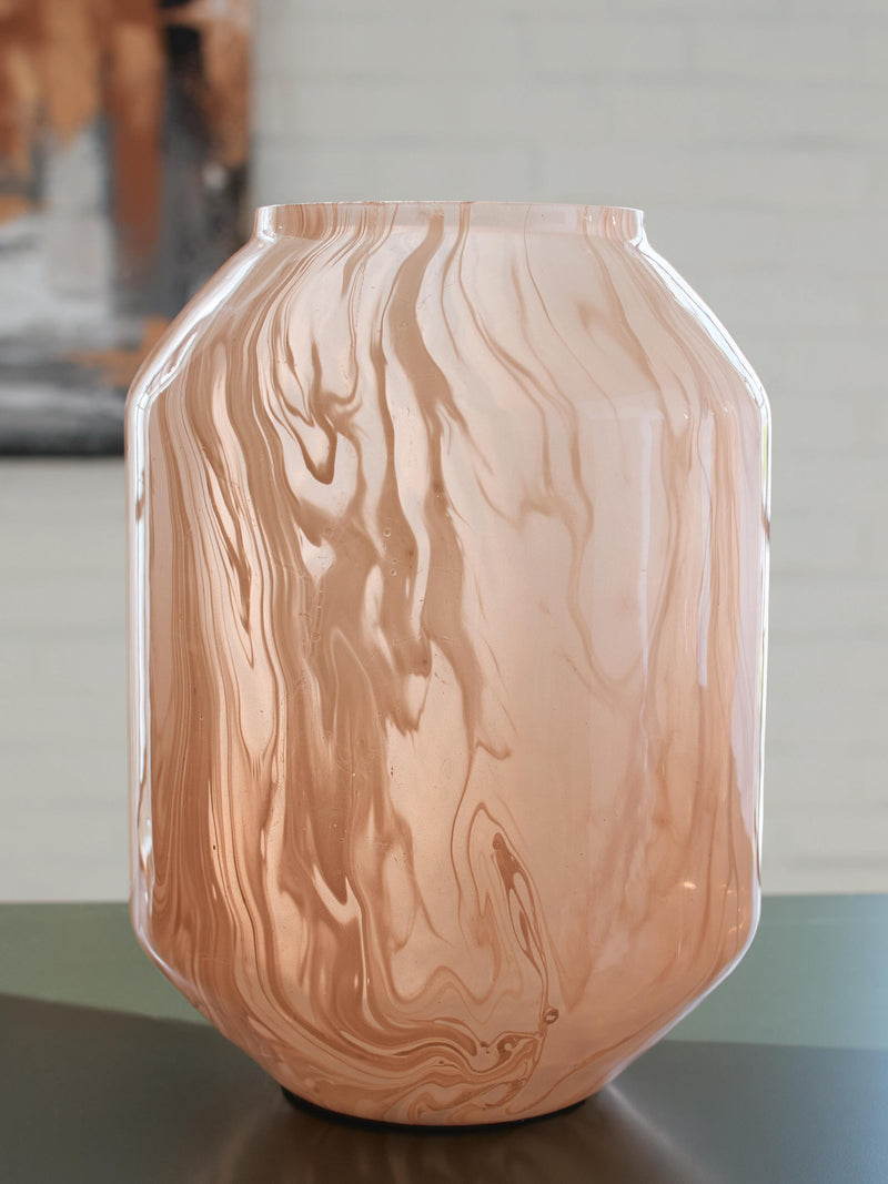 Ashley Furniture Dushby Vase with a sleek, modern design in neutral tones, perfect for enhancing home decor.