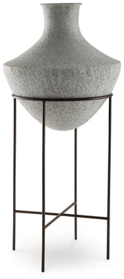 Ashley Furniture Estonbank Vase, modern ceramic vase with a sleek finish, perfect for displaying floral arrangements.