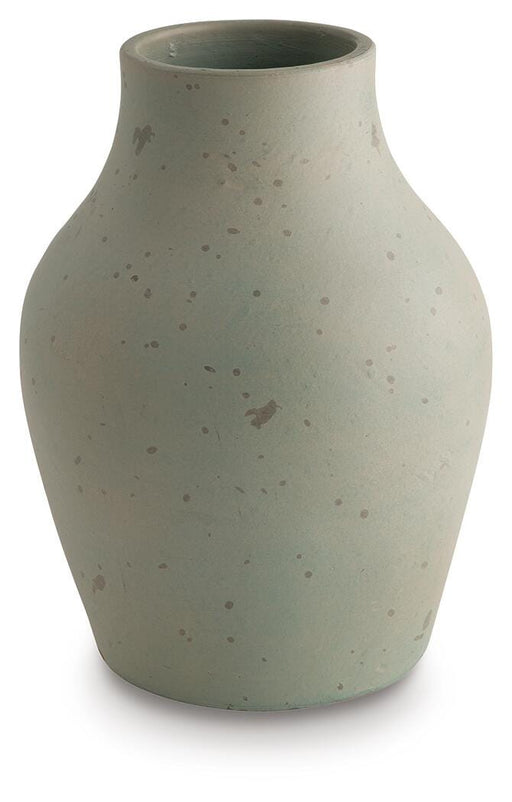Ashley Furniture Baychester Vase, decorative ceramic vase with a textured design, in a neutral color suitable for home decor.