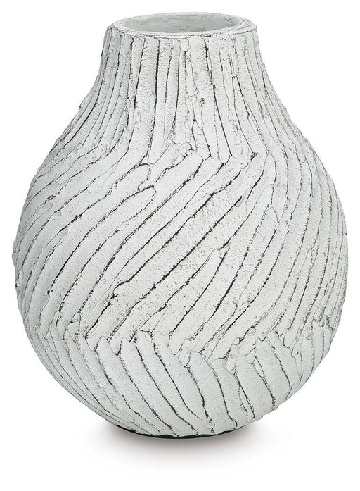 Ashley Furniture Shelvie Vase, elegant ceramic vase with a smooth finish, shown in a neutral color.