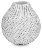 Ashley Furniture Shelvie Vase, decorative ceramic vase with textured design, shown on a neutral background.