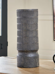 Ashley Furniture Beninworth vase with intricate design and a glossy finish, shown on a plain background.