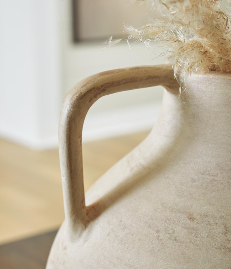 Ashley Furniture Justy Vase, decorative ceramic vase with intricate design, perfect for home decor or floral arrangements.
