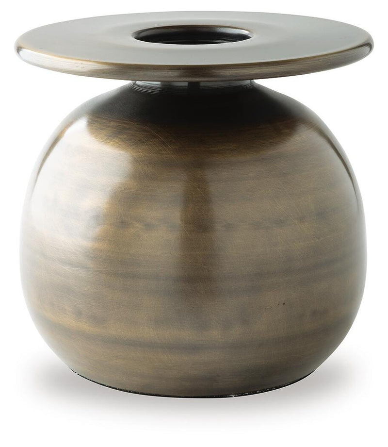 Ashley Furniture Fedorleigh Vase, decorative ceramic vase with a textured blue and white finish, ideal for display or floral arrangements.