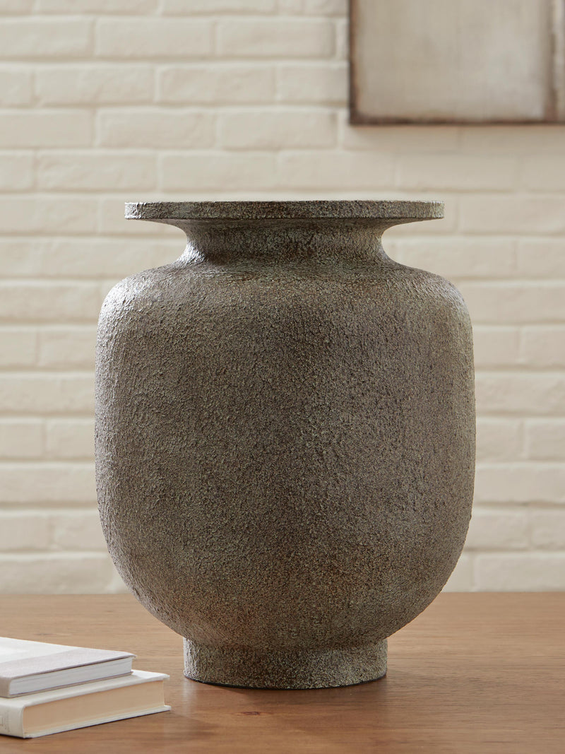 Ashley Furniture Jedwick Vase, decorative ceramic vase with textured design, showcasing earthy tones and modern style.