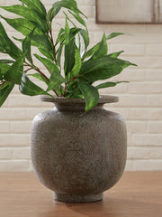 Ashley Furniture Jedwick Vase, decorative ceramic vase with textured design, shown in a close-up image.