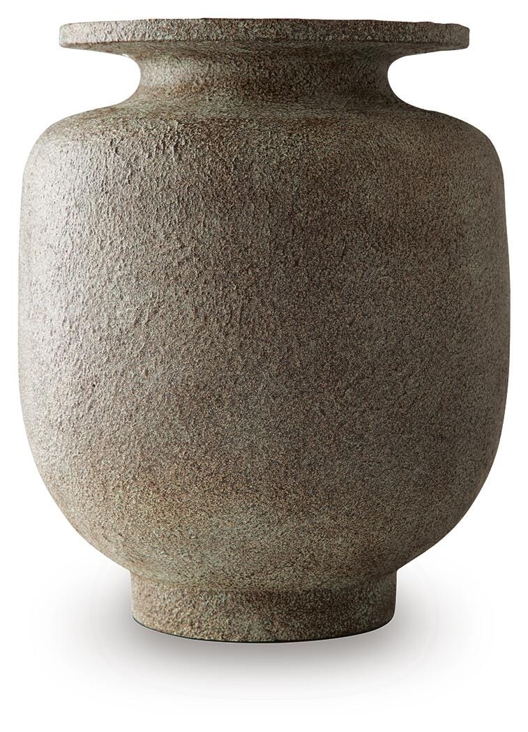 Ashley Furniture Jedwick Vase, decorative ceramic vase with intricate design, perfect for displaying flowers or as a stylish accent piece.