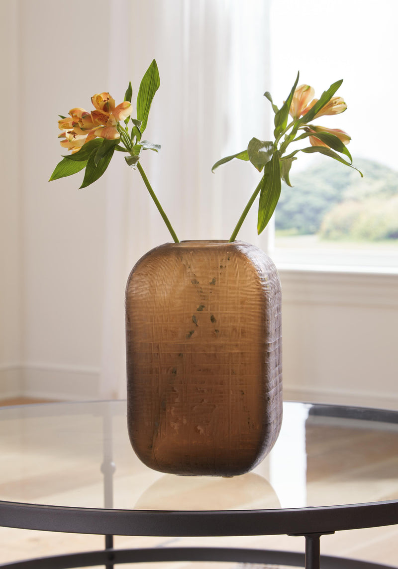 Ashley Furniture Capard Vase, decorative ceramic vase with a textured finish, suitable for floral arrangements or display.