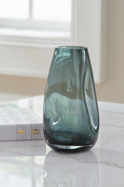 Set of two Ashley Furniture Beamund vases with sleek, modern design and neutral finish, perfect for decorative tabletop displays.