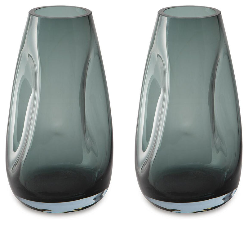 Set of two Ashley Furniture Beamund vases with a sleek, modern design in neutral colors, perfect for home decor.