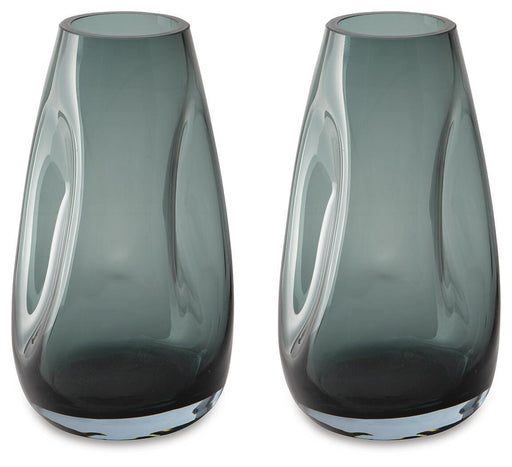 Set of two Ashley Furniture Beamund vases with a sleek, modern design in neutral colors, perfect for home decor.