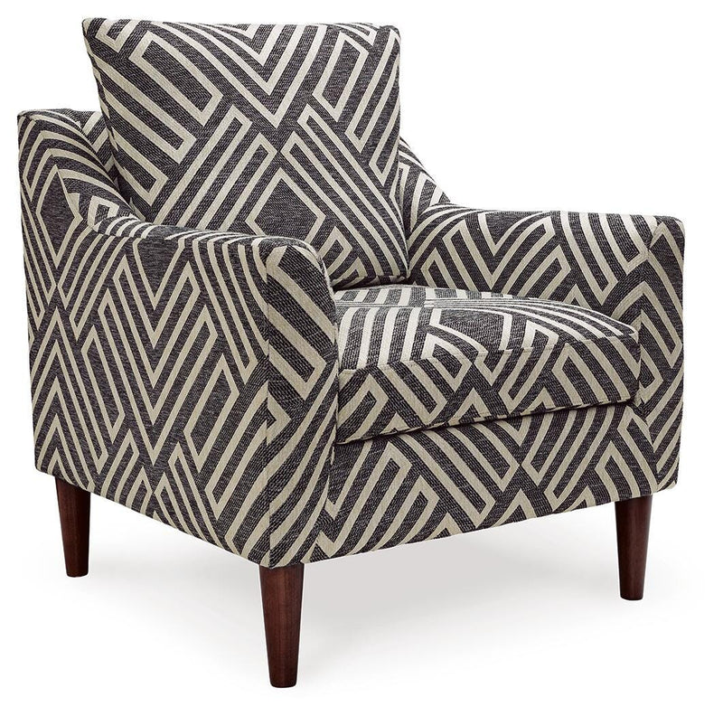 Ashley Furniture Morrilton Next-Gen Nuvella accent chair with plush upholstery and modern design, shown from a side angle.