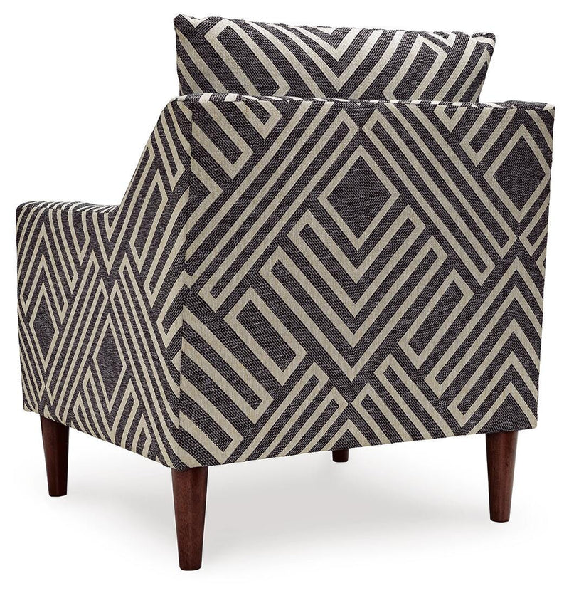 Ashley Furniture Morrilton Next-Gen Nuvella accent chair with plush upholstery and modern design, shown from the back.