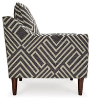 Ashley Furniture Morrilton Next-Gen Nuvella accent chair with plush fabric, side view showing comfortable seating and stylish design.