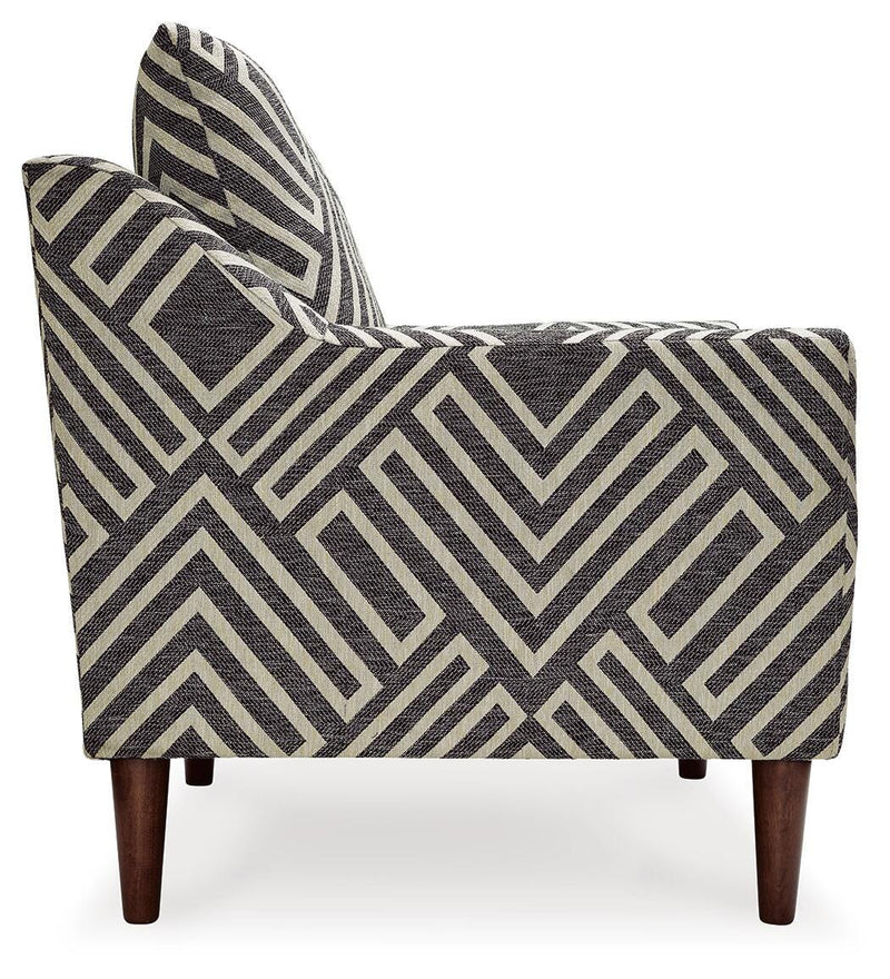 Ashley Furniture Morrilton Next-Gen Nuvella accent chair with plush fabric, side view showing comfortable seating and stylish design.