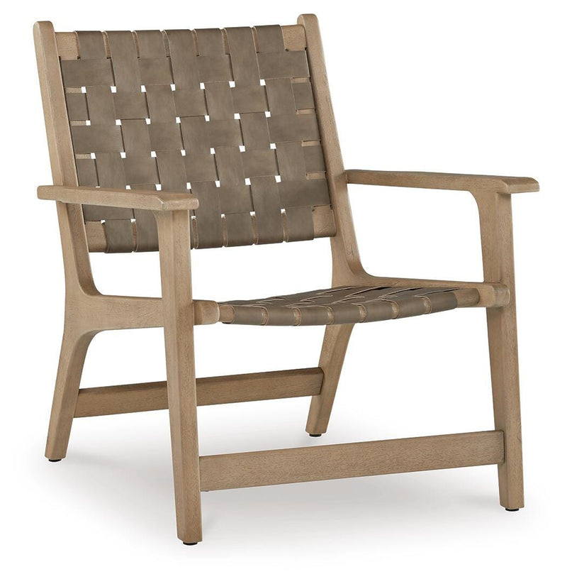Ashley Furniture Jameset accent chair with plush upholstery and wooden legs, showcasing a cozy, stylish seating option.