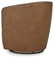 Ashley Furniture Kierreys Swivel Accent Chair with plush upholstery and a modern design, shown from the back in the image.